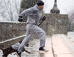 Rocky Running Up Steps