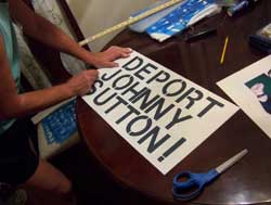 Ruth Making A Rally Sign