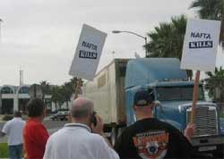 Teamsters Protest Mexican Trucks