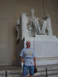 Digger at the Lincoln Memorial