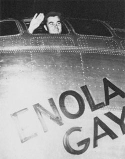 Paul Tibbets In The Cockpit Of The Enola Gay