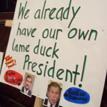 Wilkes-Barre Vicente Fox Protest lame duck sign