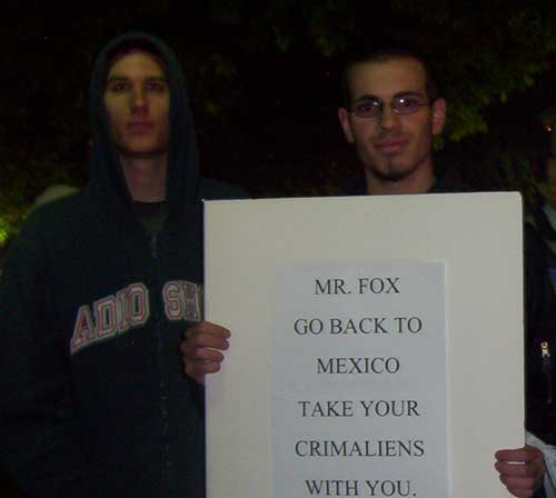 Wilkes-Barre Vicente Fox Protest Young Male Protesters