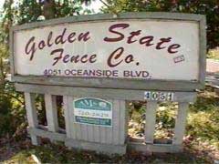 Golden State Fence Company Sign