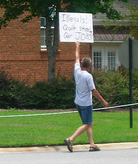 Terry Funderburk Protesting Illegal Aliens