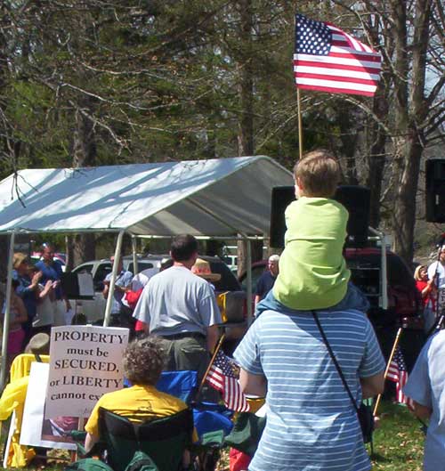 Washington Crossing Tea Party Boy With Flag