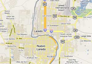 Map Laredo, Texas